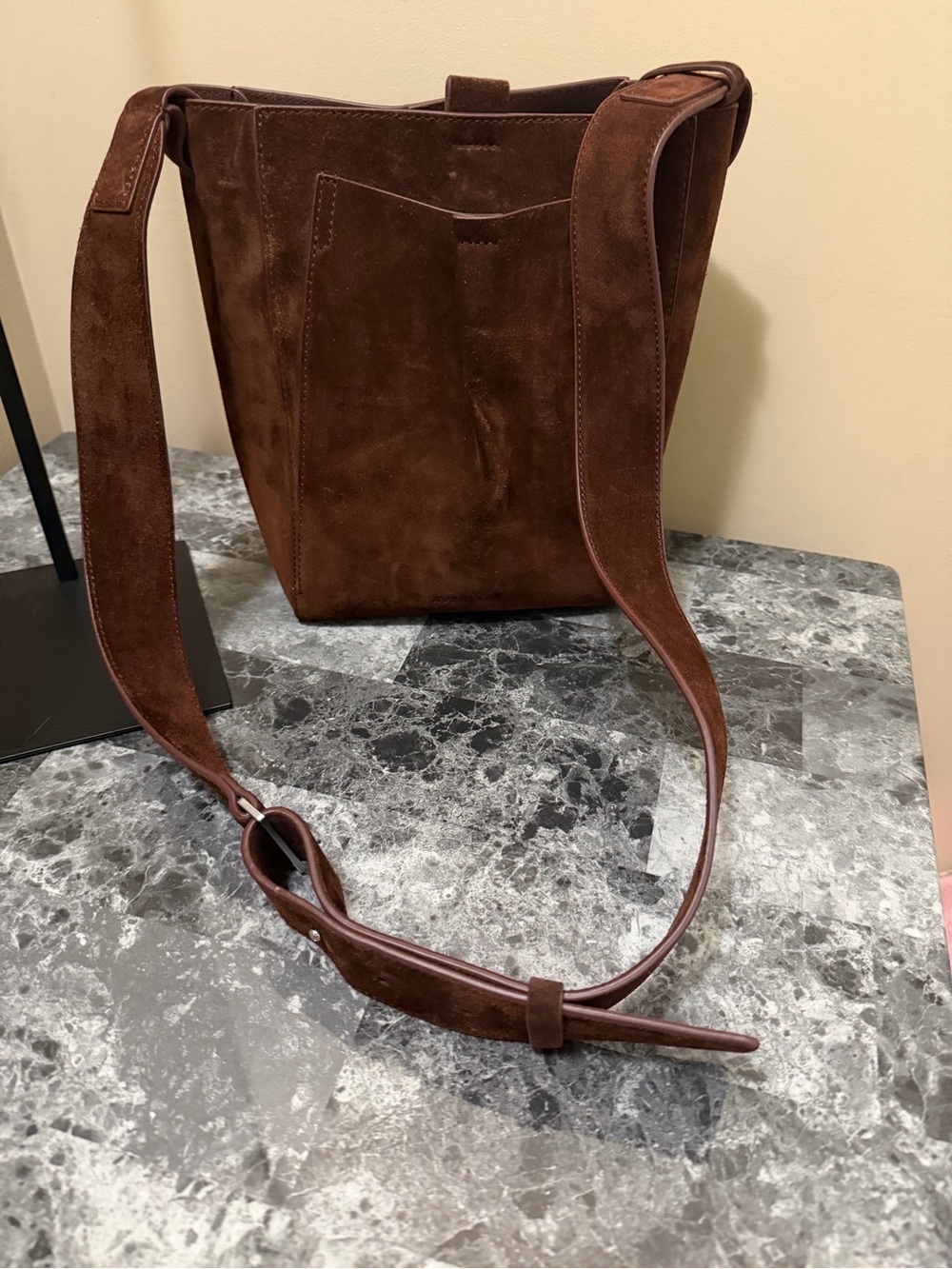 THE MINI STUDIO Everlane Brown Suede Crossbody Bag - Picture 11 of 15